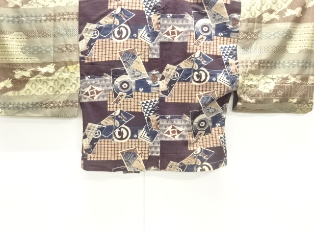 JAPANESE KIMONO / ANTIQUE MENS HALF JUBAN / COTTON / TOOLS IN THE PAST